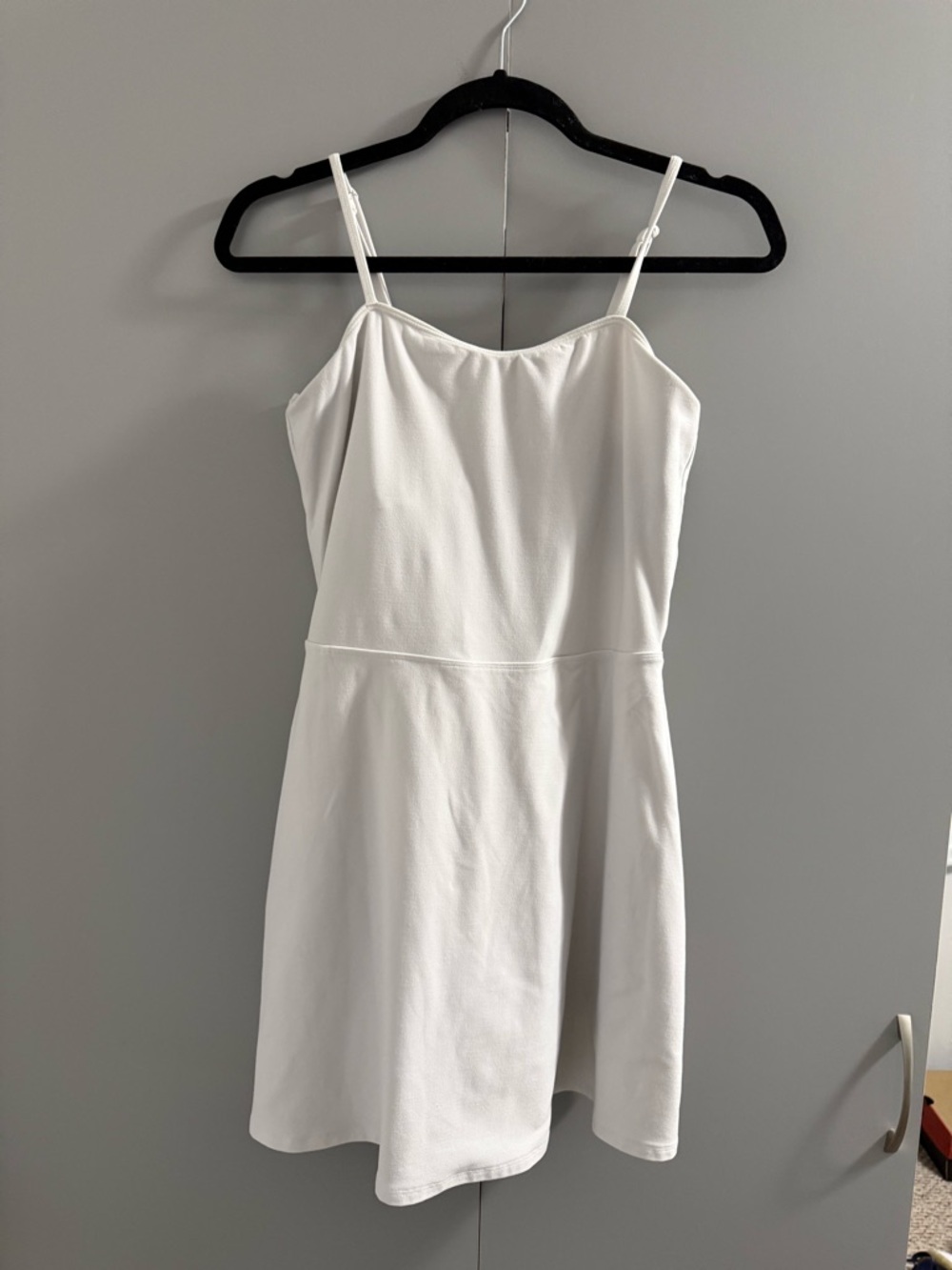 ALO Yoga White Spaghetti-Strap Mini Dress